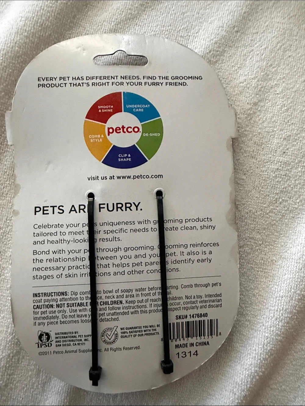 Petco Two-Sided Flea Comb for Small Pets - Black and Gray